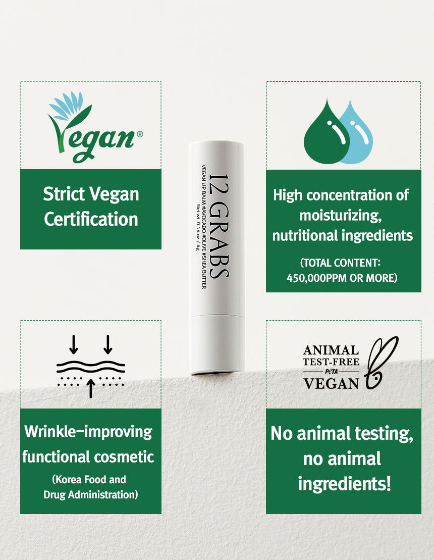 12GRABS Vegan Lip Balm 4g - Skynkorea