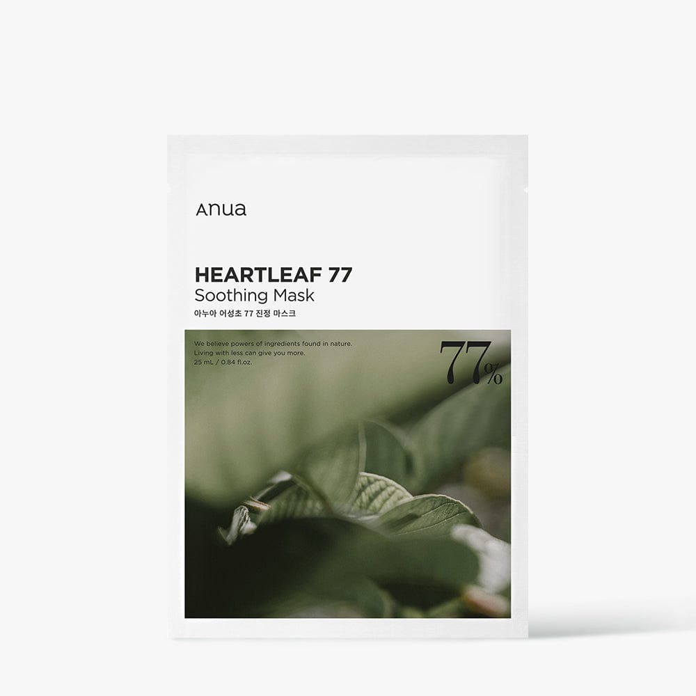 Anua HEARTLEAF 77% SOOTHING SHEET MASK 25ml X 10ea - Skynkorea