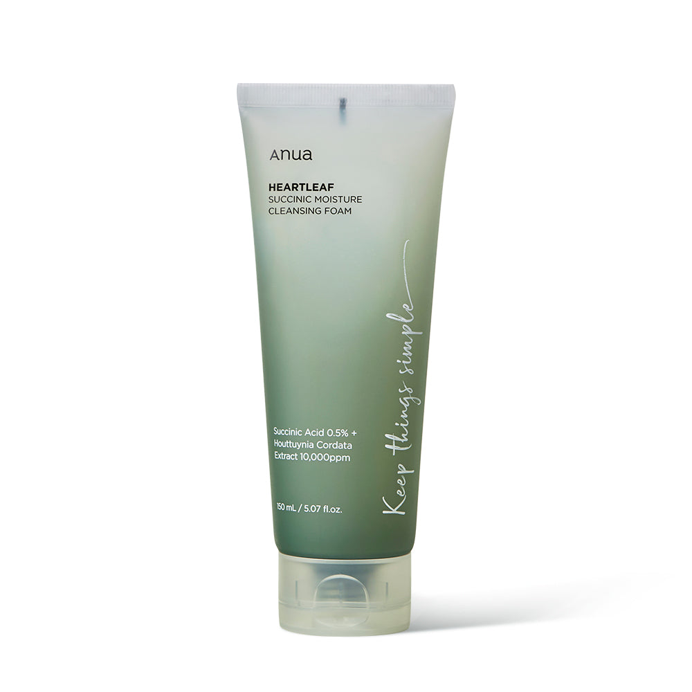 Anua HEARTLEAF SUCCINIC MOISTURE CLEANSING FOAM 150ml - Skynkorea