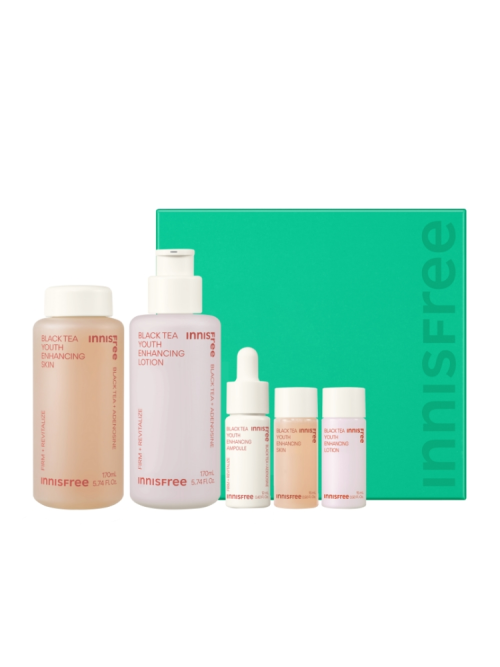 Innisfree Black Tea Youth Enhancing Skincare Set - Skynkorea