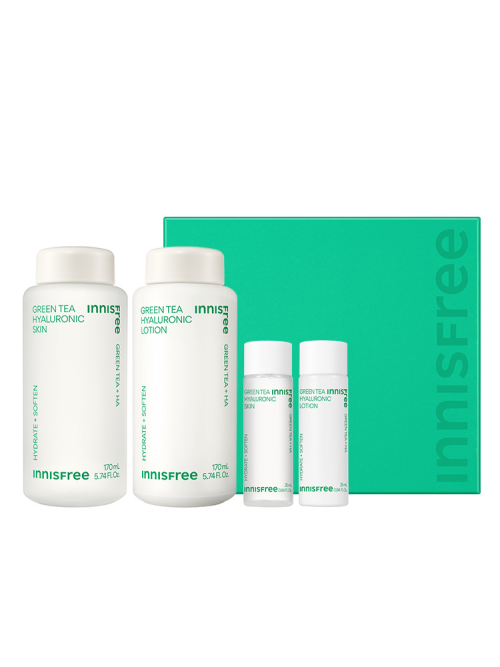 Innisfree Green Tea Hyaluronic Skincare Set - Skynkorea
