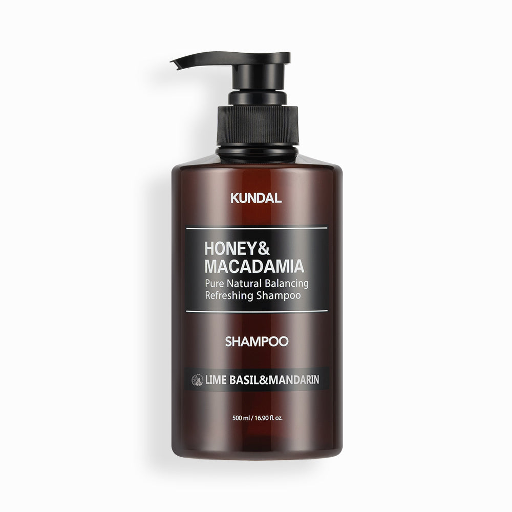 KUNDAL HONEY&MACADAMIA Pure Natural Balancing Refreshing Shampoo 500ml #LIME BASIL&MANDARIN - Skynkorea