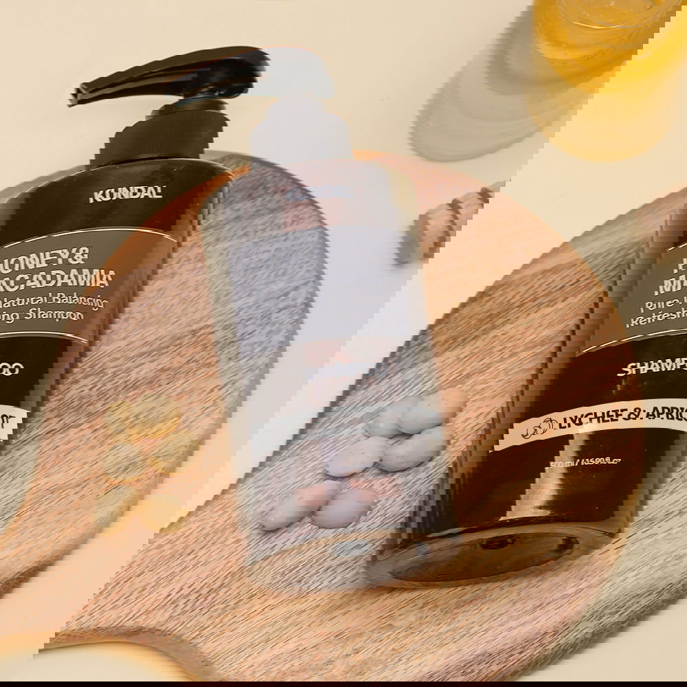KUNDAL HONEY&MACADAMIA Pure Natural Balancing Refreshing Shampoo 500ml #LYCHEE & APRICOT - Skynkorea