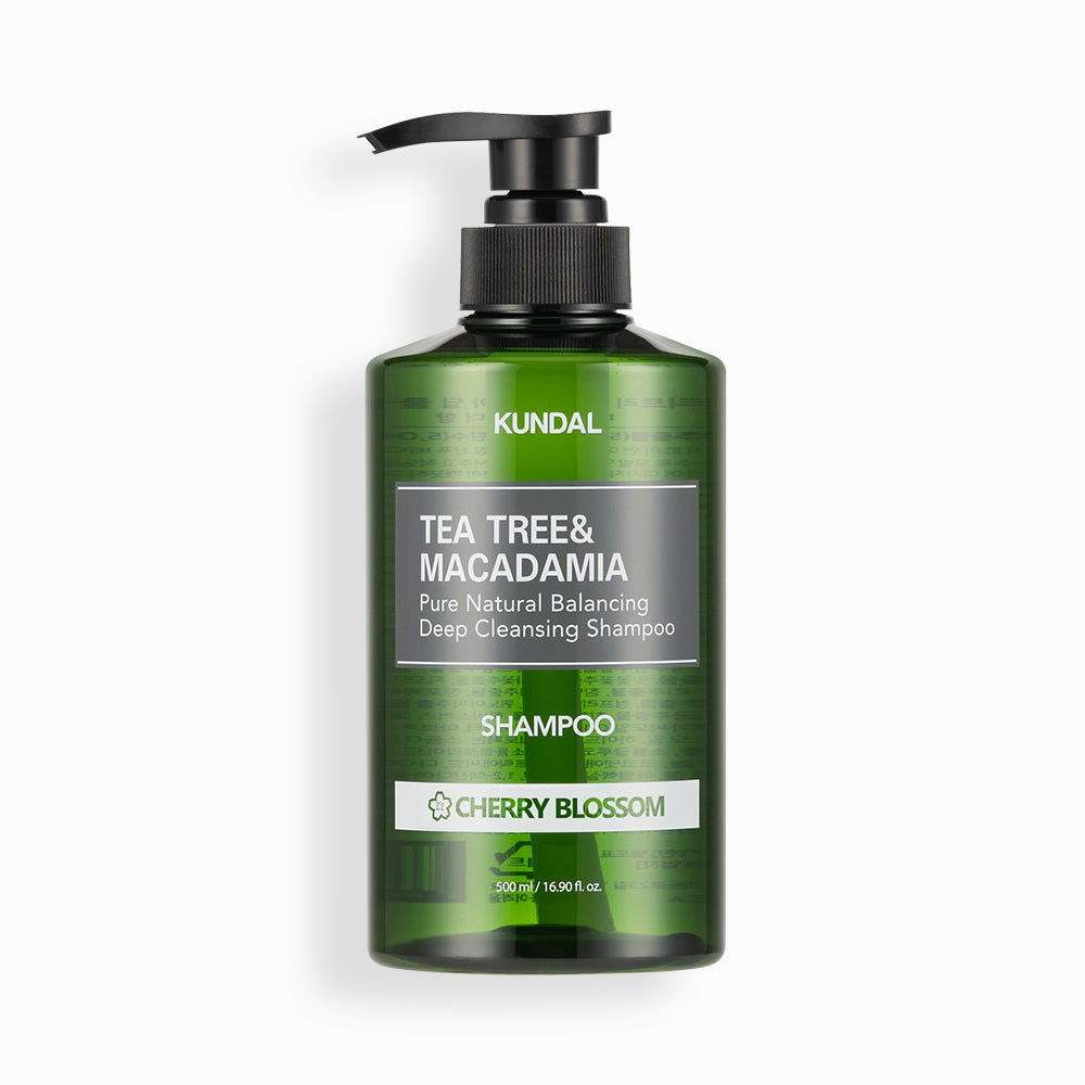 KUNDAL TEA TREE&MACADAMIA Pure Natural Balancing Deep Cleansing Shampoo 500ml #CHERRY BLOSSOM - Skynkorea