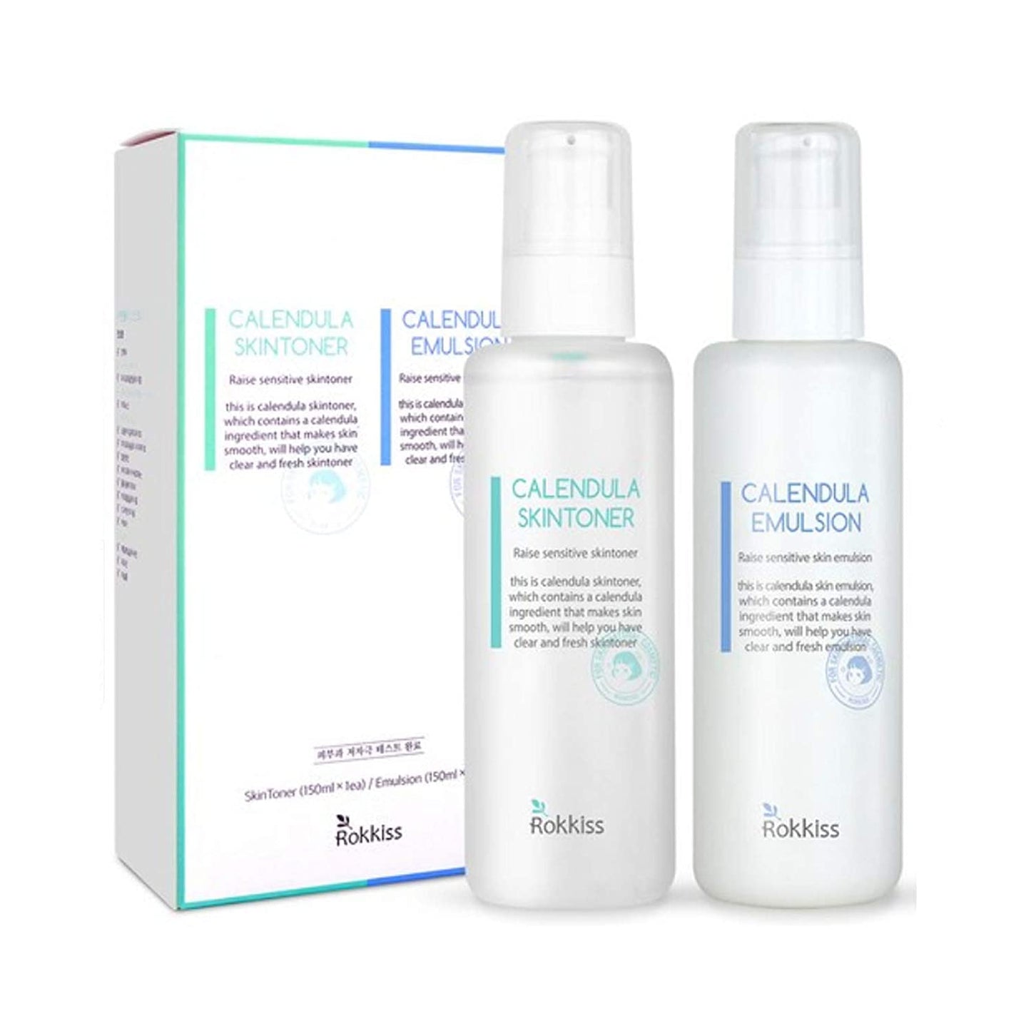 Rokkiss Calendula Skin Toner Emulsion SET 150ml +150ml Wrinkle Care - Skynkorea