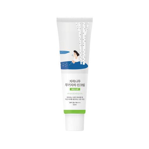 Round Lab Birch Sunscreen SPF 50+ PA++++ 50ml - Hydrating Moisturizing Sun Protection - Skynkorea