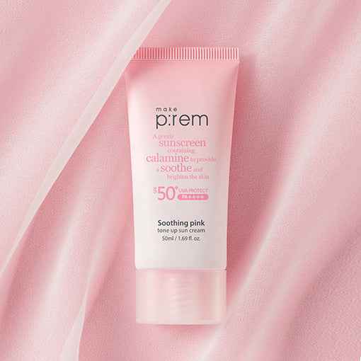 make p:rem Soothing Pink Tone Up Sun Cream SPF 50+ PA++++ 50ml - Skynkorea