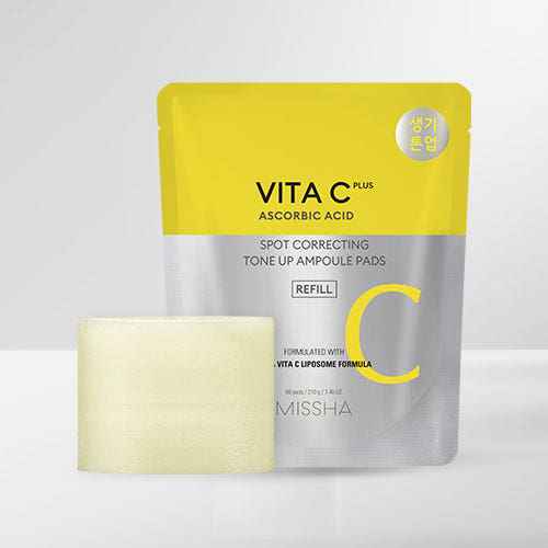 MISSHA Vita C Plus Spot Correcting Tone Up Ampoule Pads 210g/80pads (Refill) - Skynkorea