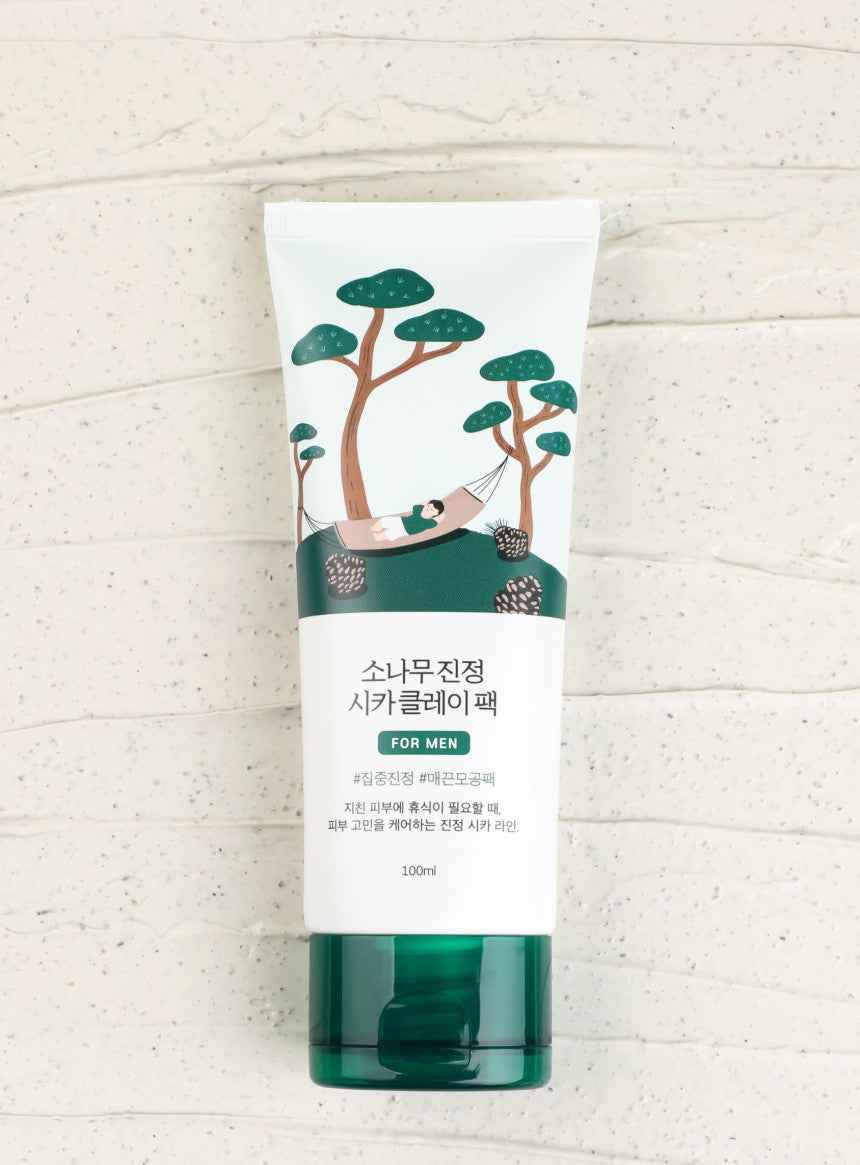 Round Lab For Men Pine Calming Cica Clay Pack 100ml - Skynkorea