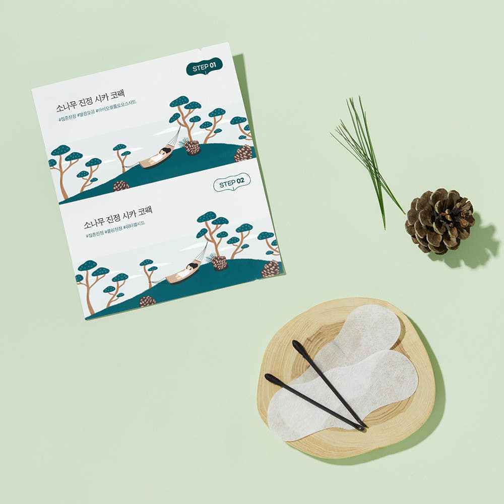 Round Lab Pine Tree Soothing Cica Biocellulose Nose Pack 2-Step Kit (1Step 4ml x 5ea / 2Step 4ml x 5ea) - Skynkorea