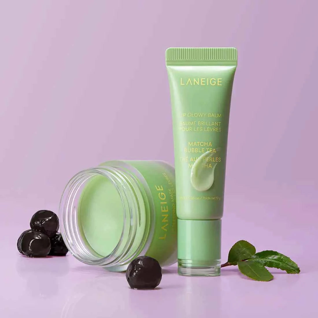 LANEIGE LIP GLOWY BALM 10ml #Matcha Bubble Tea - Skynkorea