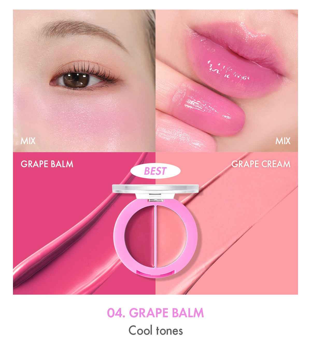 AMUSE Lip & Cheek Healthy Balm 3g (5 Colors) - Skynkorea