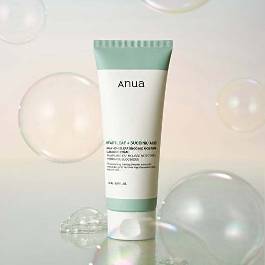 Anua HEARTLEAF SUCCINIC MOISTURE CLEANSING FOAM 150ml - Skynkorea