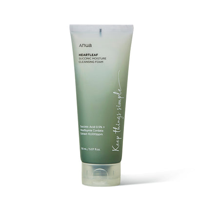 Anua HEARTLEAF SUCCINIC MOISTURE CLEANSING FOAM 150ml - Skynkorea