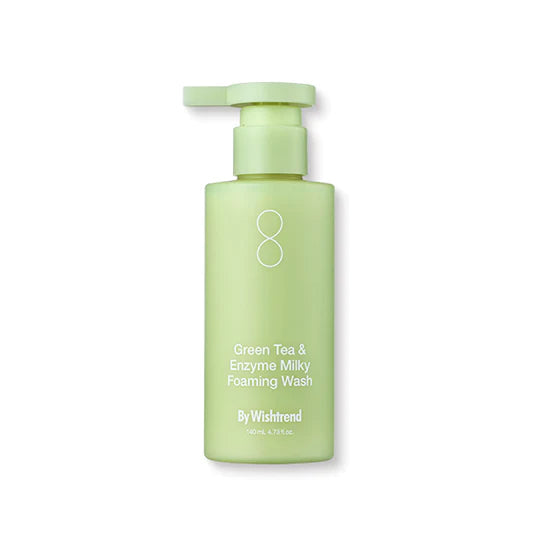 [By Wishtrend] Green Tea & Enzyme Milky Foaming Wash 140ml - Skynkorea