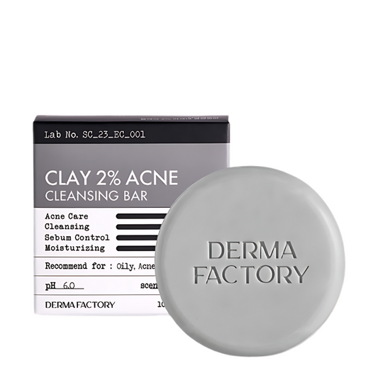DERMA FACTORY Clat 2% Acne Cleansing Bar 120g - Skynkorea