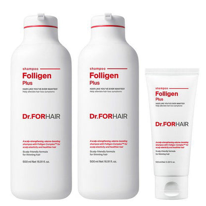 Dr.FORHAIR Folligen Plus Shampoo SET 500ml x 2P + 100ml - Skynkorea