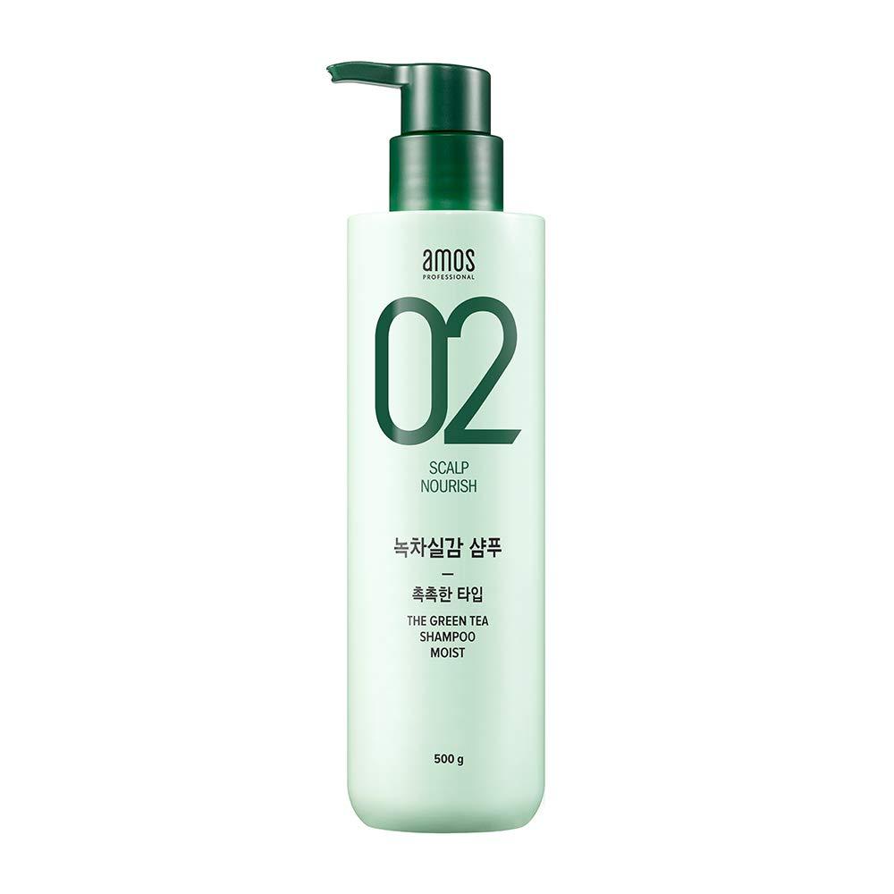 amos PROFESSIONAL The Green Tea Shampoo [Moist - For Normal/Dry Scalp] 500g - Skynkorea