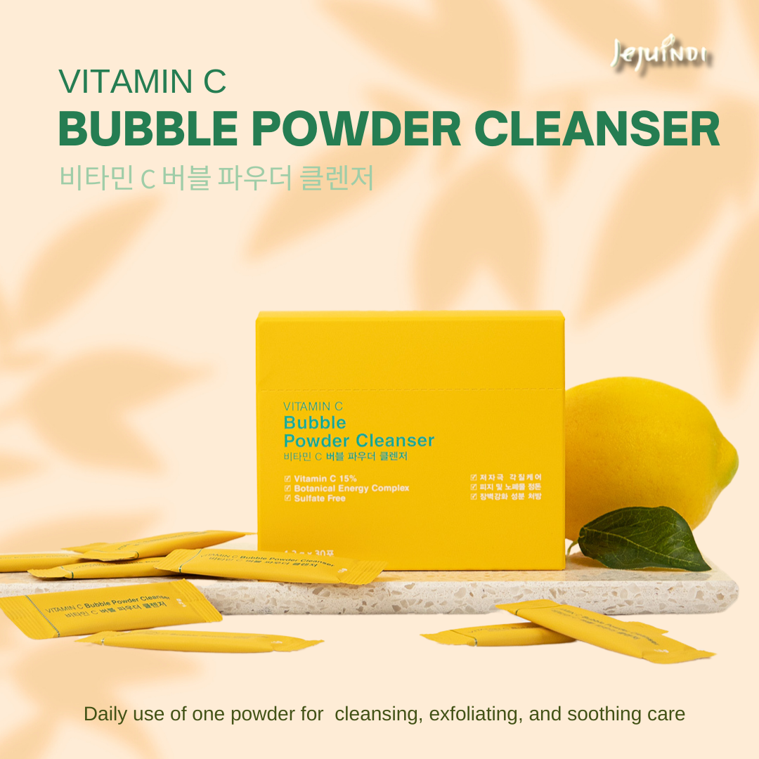 [JEJU INDI] Vitamin C Bubble Powder Cleanser 30ea - Skynkorea