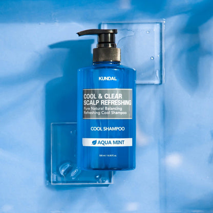 KUNDAL COOL&CLEAR SCALP REFRESHING Pure Natural Balancing Refreshing Cool Shampoo 500ml #AQUA MINT - Skynkorea