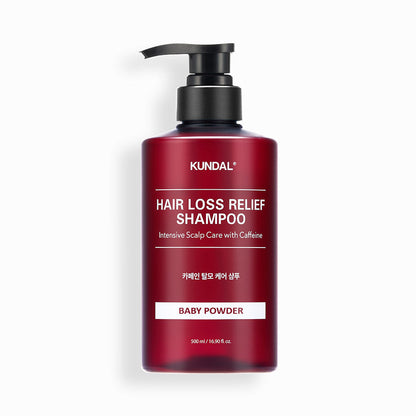 KUNDAL HAIR LOSS RELIEF SHAMPOO Intensive Scalp Care with Caffeine 500ml #BABY POWDER - Skynkorea