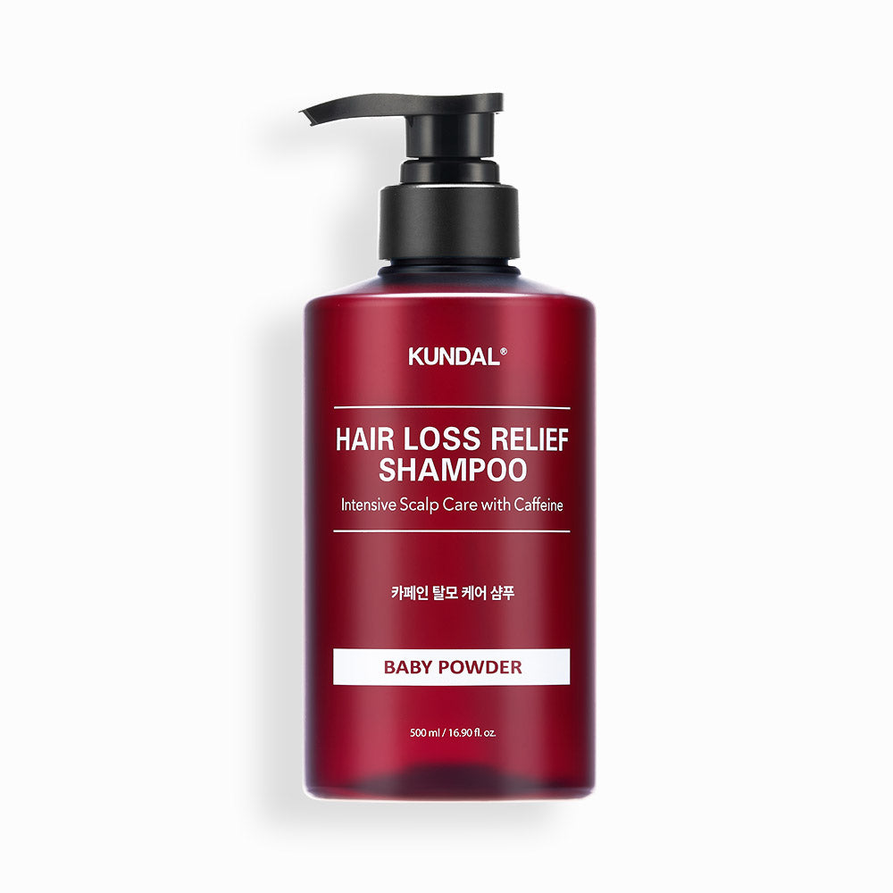 KUNDAL HAIR LOSS RELIEF SHAMPOO Intensive Scalp Care with Caffeine 500ml #BABY POWDER - Skynkorea
