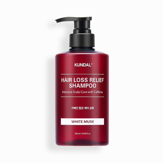 KUNDAL HAIR LOSS RELIEF SHAMPOO Intensive Scalp Care with Caffeine 500ml #WHITE MUSK - Skynkorea