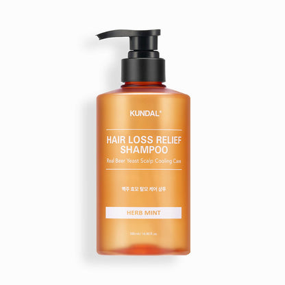 KUNDAL HAIR LOSS RELIEF SHAMPOO Real Beer Yeast Scalp Cooling Care 500ml - Skynkorea