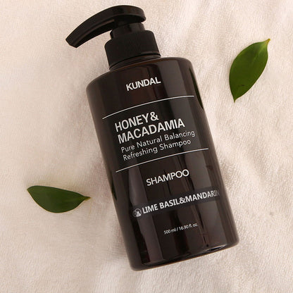 KUNDAL HONEY&MACADAMIA Pure Natural Balancing Refreshing Shampoo 500ml #LIME BASIL&MANDARIN - Skynkorea