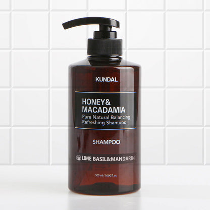 KUNDAL HONEY&MACADAMIA Pure Natural Balancing Refreshing Shampoo 500ml #LIME BASIL&MANDARIN - Skynkorea