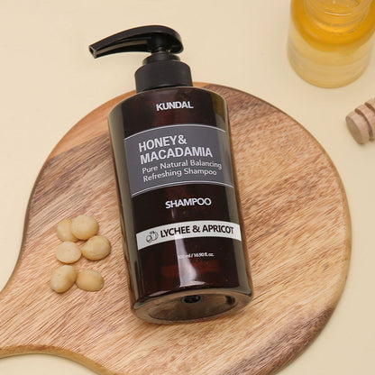 KUNDAL HONEY&MACADAMIA Pure Natural Balancing Refreshing Shampoo 500ml #LYCHEE & APRICOT - Skynkorea