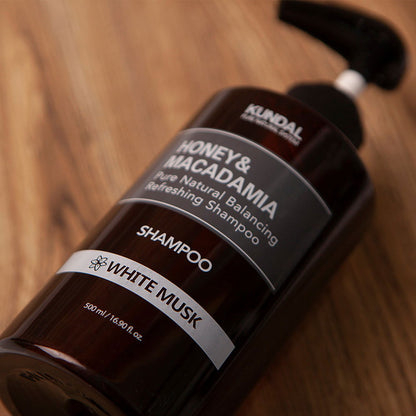 KUNDAL HONEY&MACADAMIA Pure Natural Balancing Refreshing Shampoo 500ml #WHITE MUSK - Skynkorea