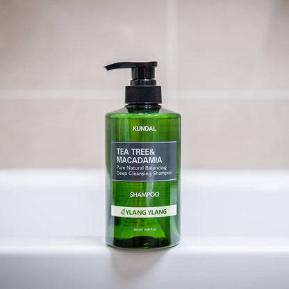 KUNDAL TEA TREE&MACADAMIA Pure Natural Balancing Deep Cleansing Shampoo 500ml #YLANG YLANG - Skynkorea