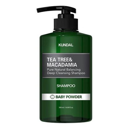 KUNDAL Tea Tree & Macadamia Deep Cleansing Shampoo Baby Powder 500ml - Skynkorea