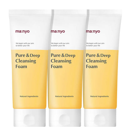 MANYO FACTORY Pure & Deep Cleansing Foam 100ml X 3ea - Skynkorea