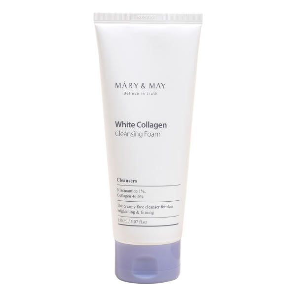[MARY & MAY] White Collagen Cleansing Foam 150ml - Skynkorea