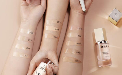 HERA GLOW LASTING FOUNDATION SPF 25 / PA++ 35ml (12 Colors) - Skynkorea