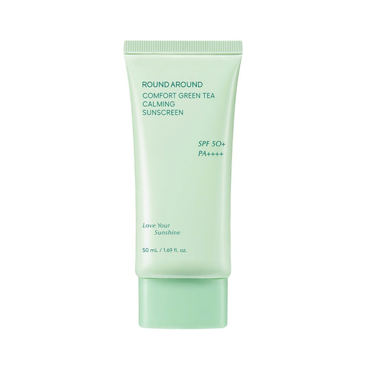 ROUND AROUND Comfort Green Tea Calming Sunscreen SFP50+ PA++++ 50ml - Skynkorea