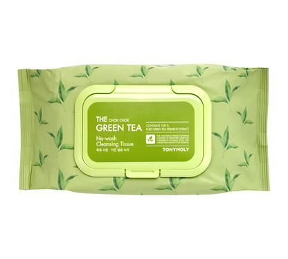 TONYMOLY The Chok Chok Green Tea No Wash Cleansing Tissue 100ea - Skynkorea