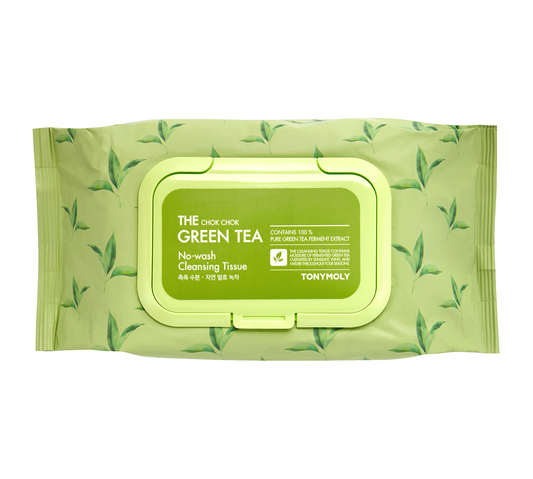 TONYMOLY The Chok Chok Green Tea No Wash Cleansing Tissue 100ea - Skynkorea