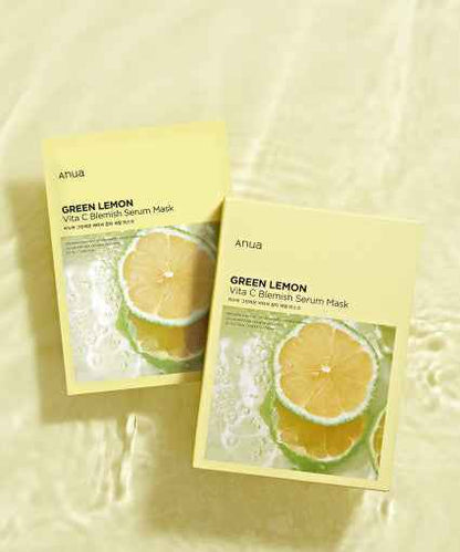 Anua Green Lemon Vita C Blemish Serum Mask 25ml X 10ea - Skynkorea