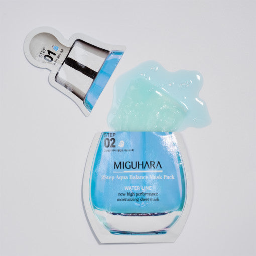 MIGUHARA 2 Step Aqua Balance Mask Pack (1.7ml + 25ml) x 1 sheet - Skynkorea