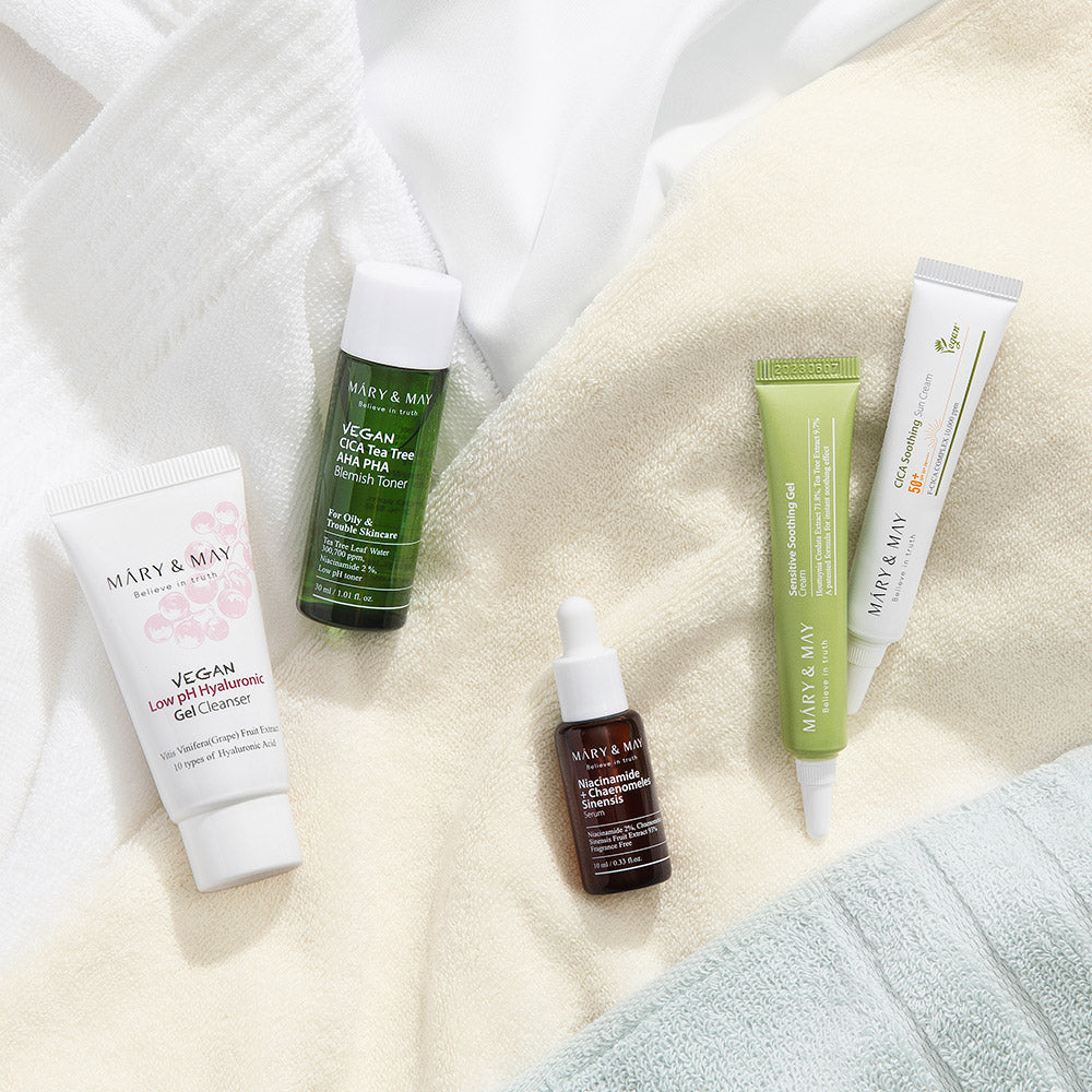 [MARY & MAY] Soothing Trouble Care Travel Kit (5pcs) - Skynkorea