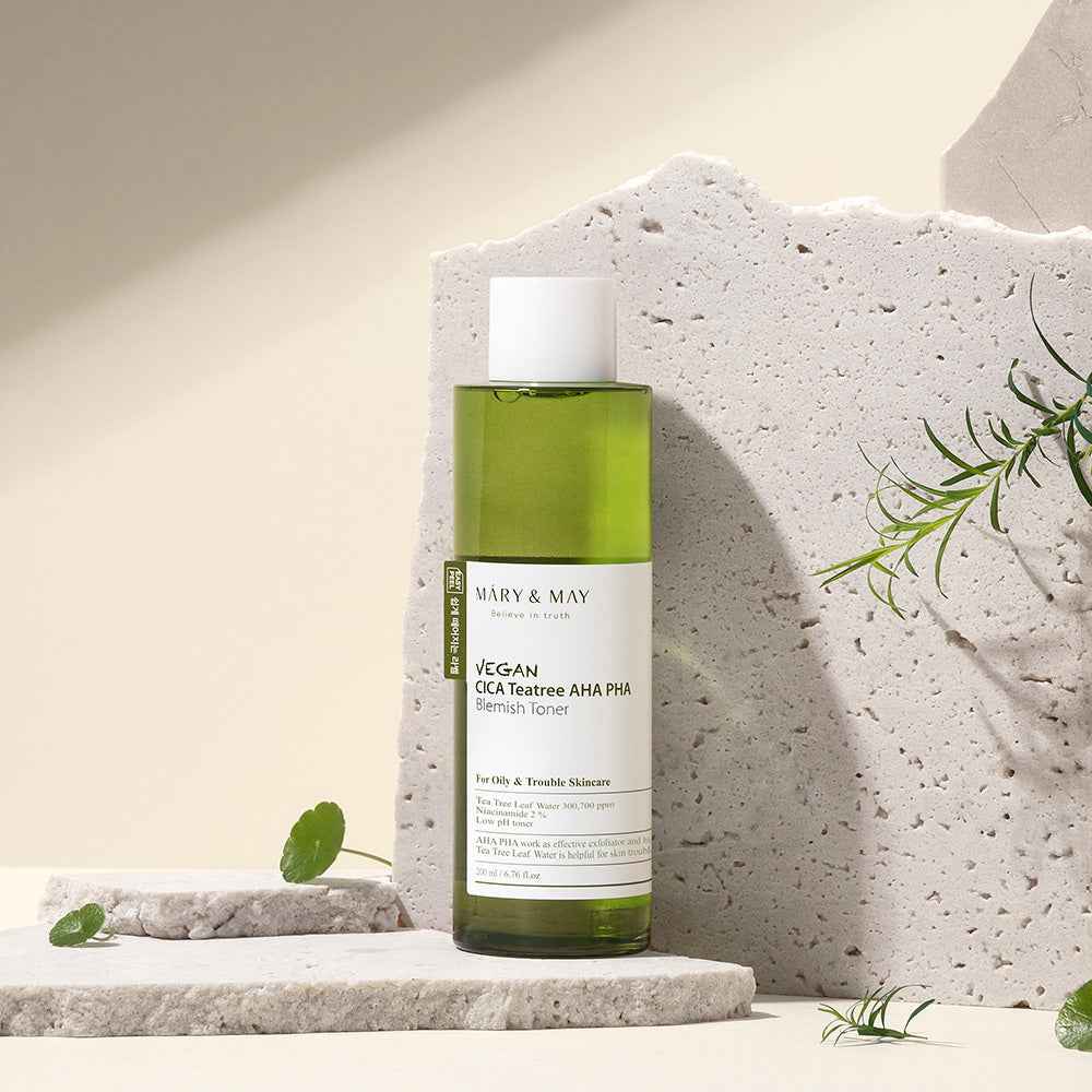 [MARY & MAY] Vegan CICA Tea Tree Toner Special Set (200ml+30ml+Eye cream 12g) - Skynkorea