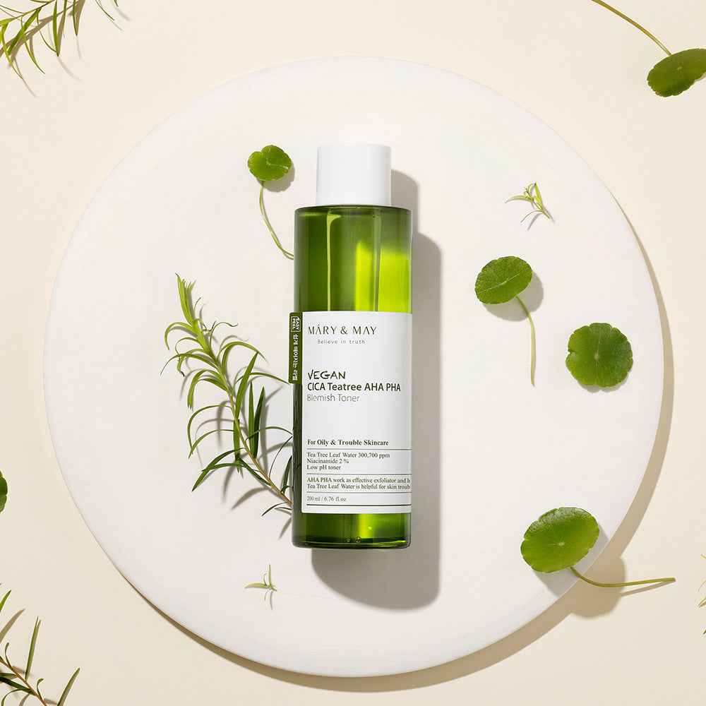 [MARY & MAY] Vegan CICA Tea Tree Toner Special Set (200ml+30ml+Eye cream 12g) - Skynkorea