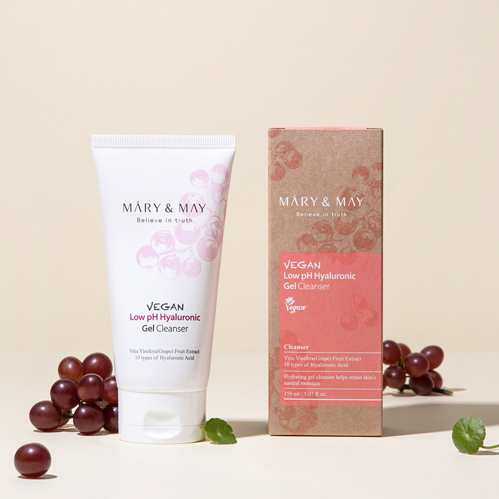 [MARY & MAY] Vegan Low pH Hyaluronic Gel Cleanser 150ml - Skynkorea