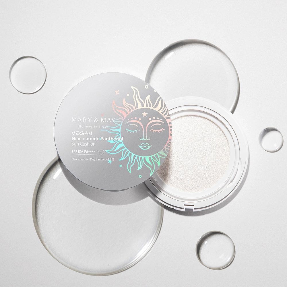 [MARY & MAY] Vegan Niacinamide Panthenol Sun Cushion SPF50+ PA++++ 25g - Skynkorea