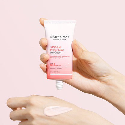 [MARY & MAY] Vegan Primer Glow Sun Cream SPF50+ PA++++ 50ml - Skynkorea