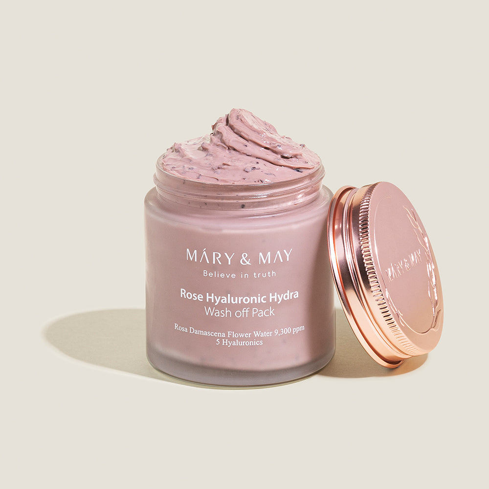 [MARY & MAY] Vegan Rose Hyaluronic Hydra Wash off Pack 125g - Skynkorea