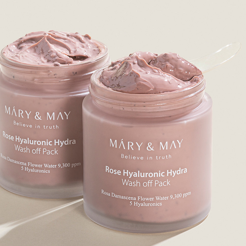 [MARY & MAY] Vegan Rose Hyaluronic Hydra Wash off Pack 125g - Skynkorea